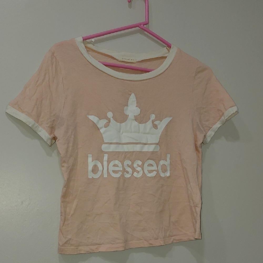 Ocasion Kids Pink Crown 'Blessed' Tee